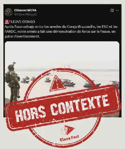 Non, cette image des FARDC sur le fleuve Congo n'est pas d'une démonstration de force à l'armée de la République du Congo