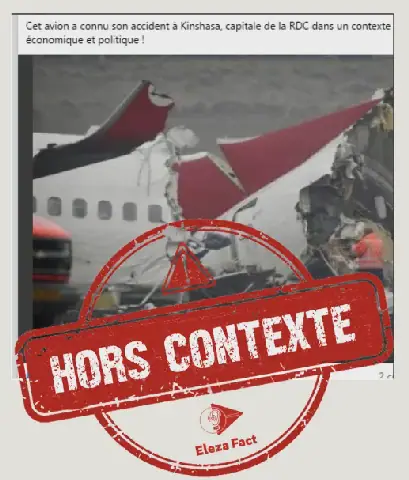 Attention, cette image ne montre pas un crash d’avion à Kinshasa en 2026, mais celui d’un avion de Turkish Airlines en 2009