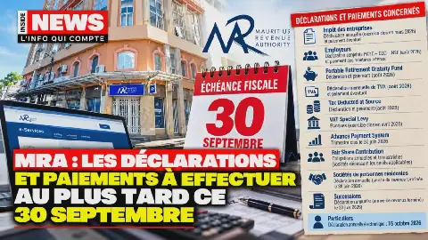 Mauritius Revenue Authority Sets September 30 Deadline for Tax Declarations and Payments