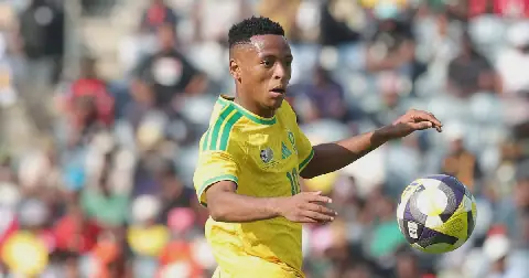 Relebohile Mofokeng scored two goals for Bafana on Wednesday. Picture: BackpagePix/ Samuel Shivambu