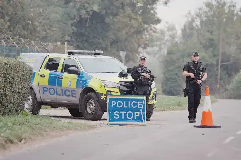 UK police find no explosives in vehicles of men detained near base used by US