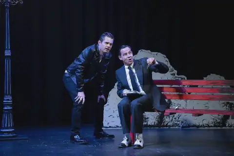 Kaz McFadden en Hannes Brümmer in ‘Dieretuin’.