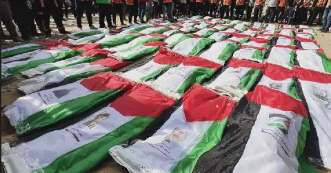 Gaza Holds Funeral for 105 Palestinians Found Under Rubble