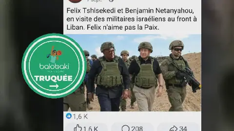 Photo of Felix Tshisekedi and Benjamin Netanyahu at Lebanon Front is a Hoax