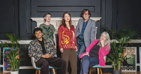 The 2026 Booker Prize judges, from left: Raymond Antrobus, Patricia Lockwood, Rebecca Liu, Jarvis Cocker and Mary Beard.