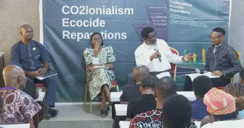 Panel Session (L-R Prof Oscar, Dr Karibi-Whytte, Prof Onyekpe, Moderator Abraham Whyte.