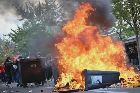 French School Protests Escalate with Fires and Blockades