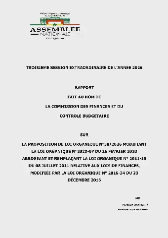 Senegal's National Assembly Examines Proposal to Modify Finance Laws