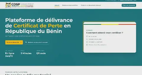 Benin Introduces Online Certificate of Loss System
