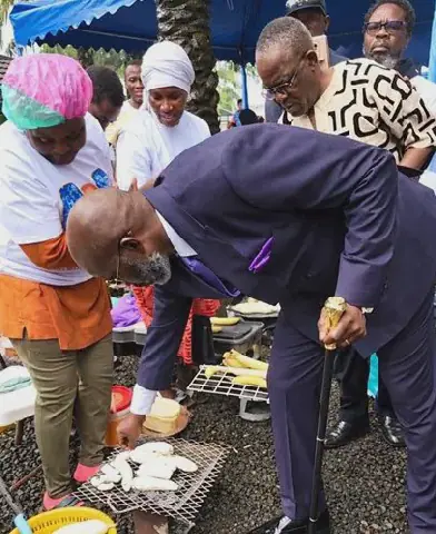 Liberia's Former President George Weah Celebrates 60th Birthday with Roadside Vendors