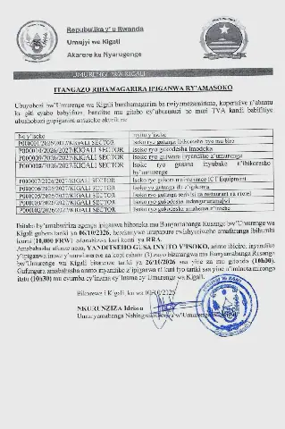 Kigali City Awards Contracts for Various Services