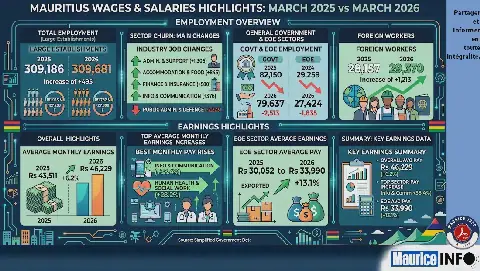 Employment in Large Establishments in Mauritius Sees Moderate Growth