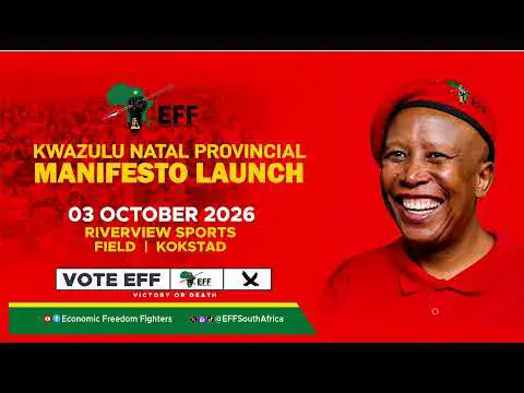President Julius Malema Addresses KwaZulu Natal Provincial Manifesto Rally