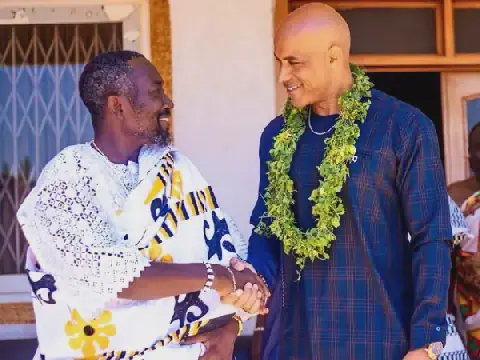 Boris Kodjoe Enstooled Honorary Chief in Prampram, Ghana