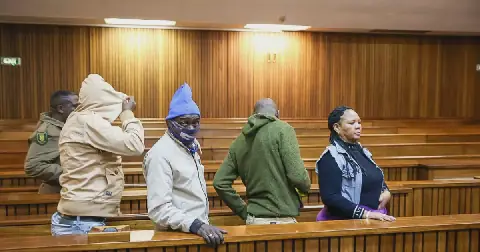 Lucky Kudumane, Bafana Mototsoe, Sfiso Manana and Rebecca Mfolo appeared at the Pretoria High Court on charges of murder after colluding to killing Mfolo's husband who was shot dead at a cemetery in North West.