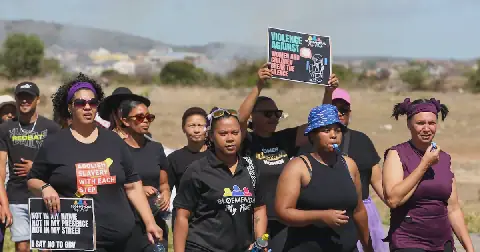 Residents joined the 'Bloemendal my plek stop violence GBVF awareness walk', which took place in Bloemendal. File picture: Werner Hills