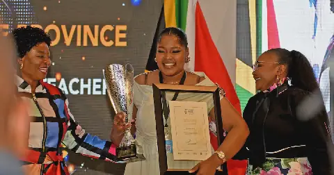 Mpho Mosala, a teacher from Free State, won the National Best Teacher award at the 2026 National Teachers Awards. Picture: Tebogo Letsie/EdDesk