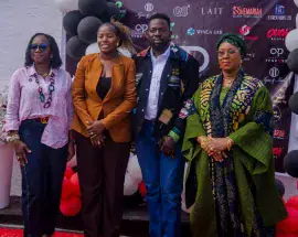 L-R: Titilayo Oshodi- SA to LASG on Climate Action and Circular economy; Jesulobami Ojo, the CEO of The Maker's Plug; Ojo Ayoola , Founder/CEO of House of Tenposs, and Janet Oputa-, the Special Adviser on Service Delivery to the Minister of Aviation and Aerospace Development.