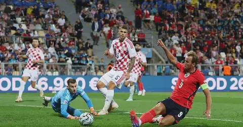 Harry Kane scores England's fifth goal in their Uefa Nations League Group A3 win against Croatia at Stadion HNK Rijeka in Rijeka on Saturday night. Picture: Action Images via Reuters/Paul Childs