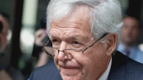 Former House Speaker Dennis Hastert departs the federal courthouse, in Chicago, June 2015.