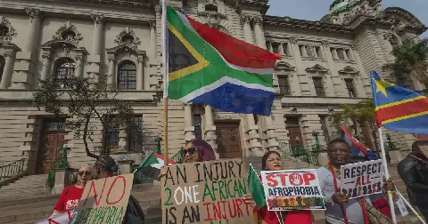 Supporters of Operation Ubuntu take part in a co-ordinated march in Durban, KwaZulu-Natal, on August 8 2026. Picture: Sandile Ndlovu