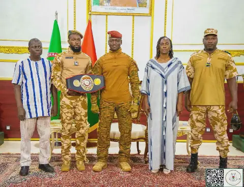 Burkina Faso's "Le Percuteur" Meets President Traoré with African Championship Belt