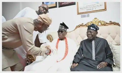 Tinubu visits Oba of Lagos, receives royal prayers, counsel
