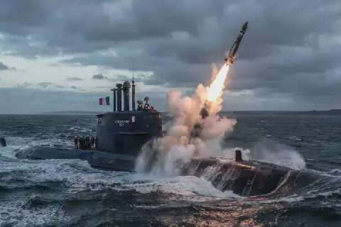 French President Macron Oversees Nuclear Missile Test