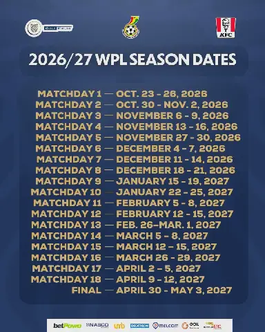 GFA Releases 2026/27 Women's Premier League Calendar