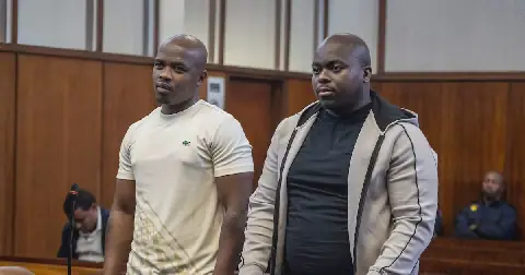 Malusi Ndimande and Siyabonga Ndimande appeared at the Durban Magistrate's Court on November 25, 2025 for their murder case involving Kiernan "AKA" Forbes and chef Tebello "Tibz" Motsoane. Photo: SANDILE NDLOVU