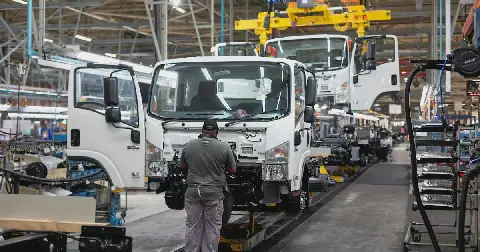 Workers assemble vehicles at Isuzu’s upgraded Gqeberha plant, which produced more than 31,200 vehicles during its record-breaking 2025/2026 financial year. File photo: David Dettmann
