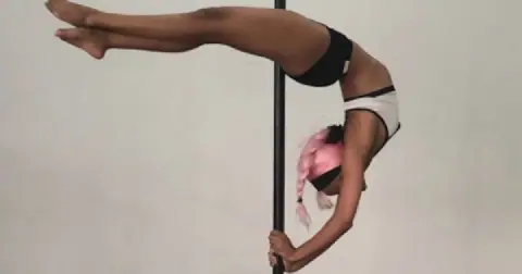 Masedi Ncamani, practising for the Pole Sports World Championships in South Korea. Picture: Masedi Ncamani