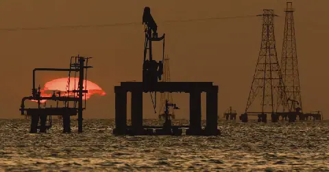Oil platforms and pumpjacks at Lake Maracaibo. Picture: REUTERS/Leonardo Fernandez Viloria/File Photo
