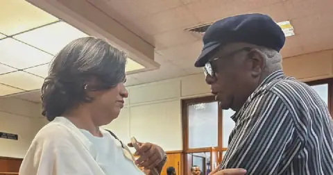 AKA’s mother Lynn Forbes with Tebello Tibz Motsoane's father Slyvester Motsoane at the Durban high court.