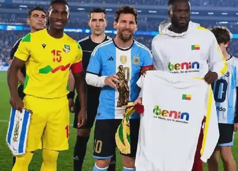 Benin Gifts Symbolic Amazon Statue to Lionel Messi