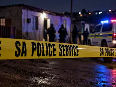 A generic South African police crime scene. The image does not depict the Willowvale shooting or any of those involved. Police in the Eastern Cape have launched a massive manhunt after five young men were shot dead and a sixth was injured during a violent attack at a Willowvale informal settlement on Tuesday night.