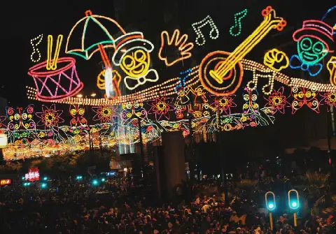 Cape Town 101128 Official switching on of the Adderly Street festive lights.Pict
