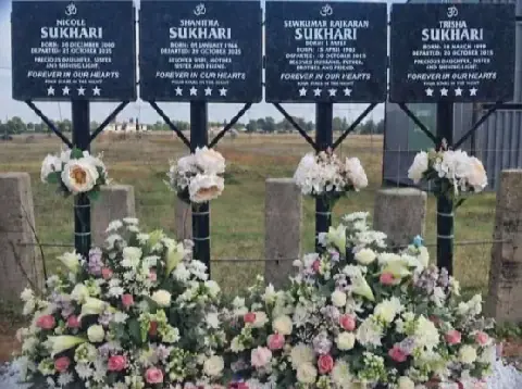 Four memorial plaques honour Sukhari family killed in R59 crash on Diwali Day