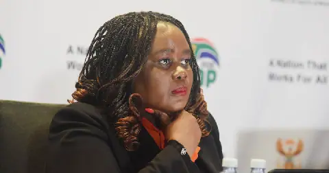 Minister of justice and constitutional development Mmamoloko Kubayi addresses the asylum ruling at an inter-ministerial committee on migration briefing. Picture: Business Day/Freddy Mavunda