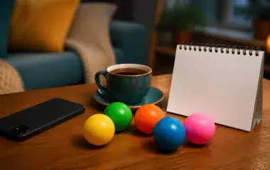 Colourful numbered balls for a South African Daily Lotto report