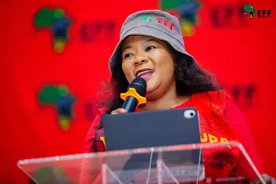 Unfazed: Even thought the EFF’s votes have been reduced in KwaZulu-Natal and Gauteng in 2024, treasurer-general Omphile Maotwe was confident that the EFF would do well in those areas too. Photo: EFF