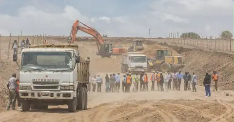 Ongoing construction of the SGR in Narok.