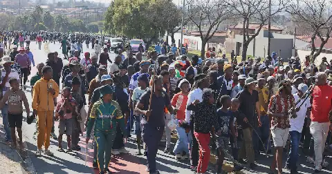 Soweto residents protesting against illegal immigrants. Picture: Antonio Muchave