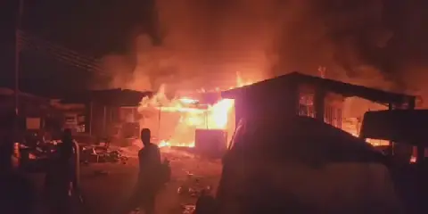 Fire destroys section of Kumasi Central Market