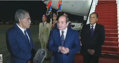 Egyptian President Abdel Fattah el-Sisi Returns from Asian Tour