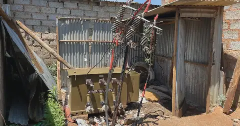 City Power officials disconnected an illegal pole-mounted transformer during an enforcement operation in Kanana and Klipfontein, Midrand, on Monday. Picture: Koena Mashale