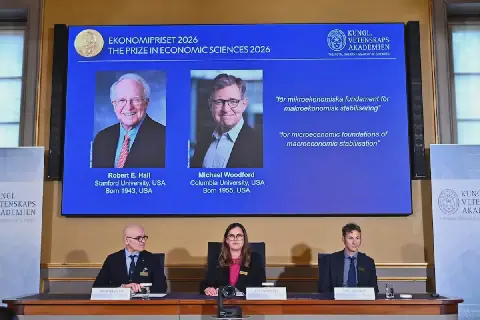 Americans Hall and Woodford win Nobel economics prize for work on stabilization