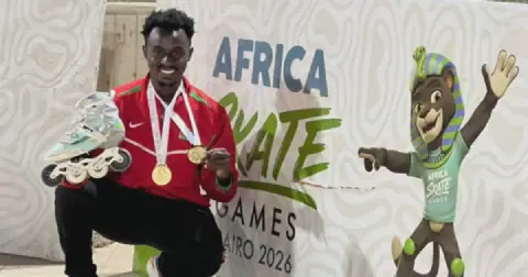 Kenyan freestyle skater Kevin Kiarie Ruhiu
