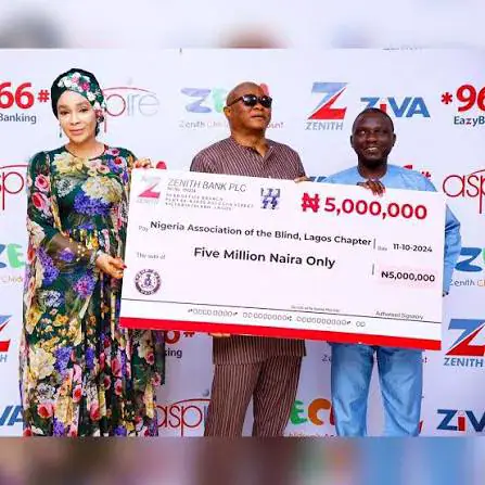 Zenith Bank Donates N5m to Blind Association for White Cane Day
