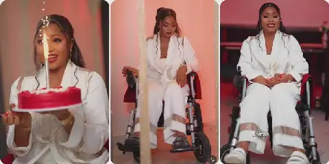 Regina Daniels celebrates 25th birthday on wheelchairs, reveals months of excruciating pain